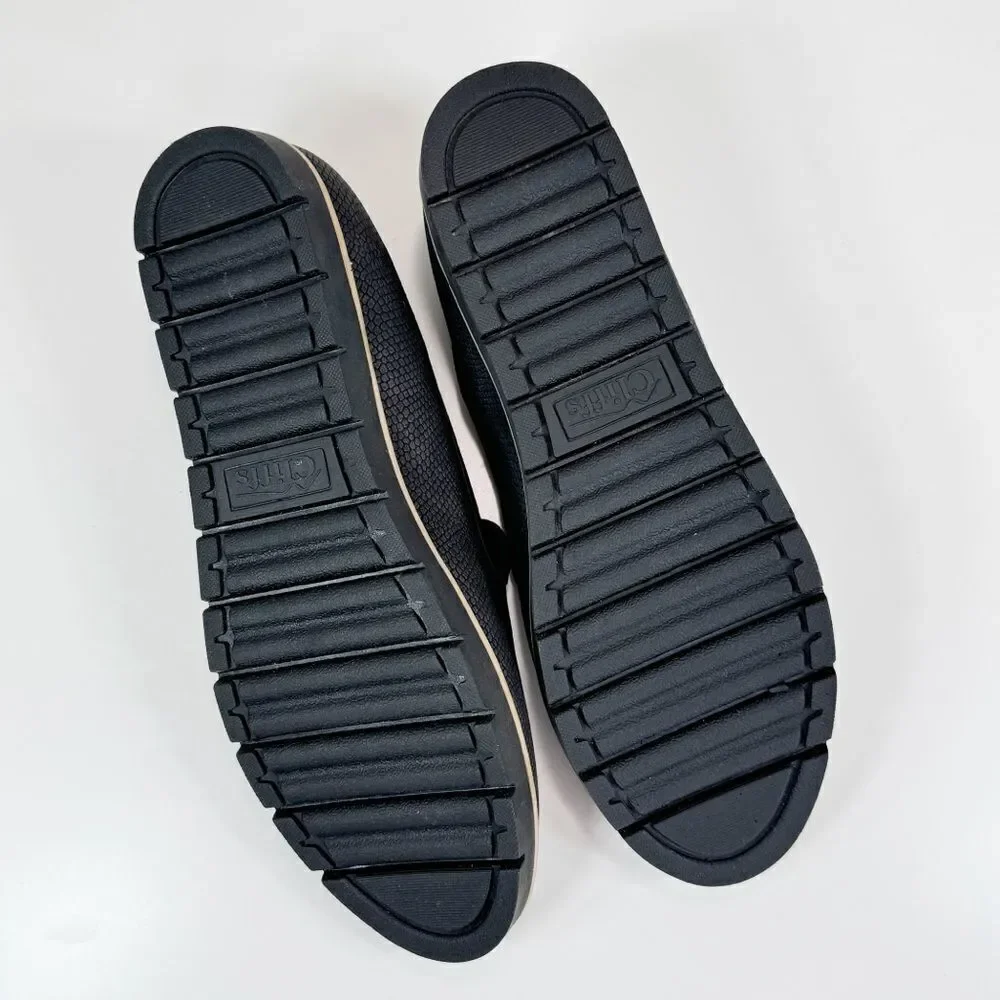 Cliffs Dallis Faux‎ Suede Loafer Shoe Snake Embossed Slip On Black 8.5